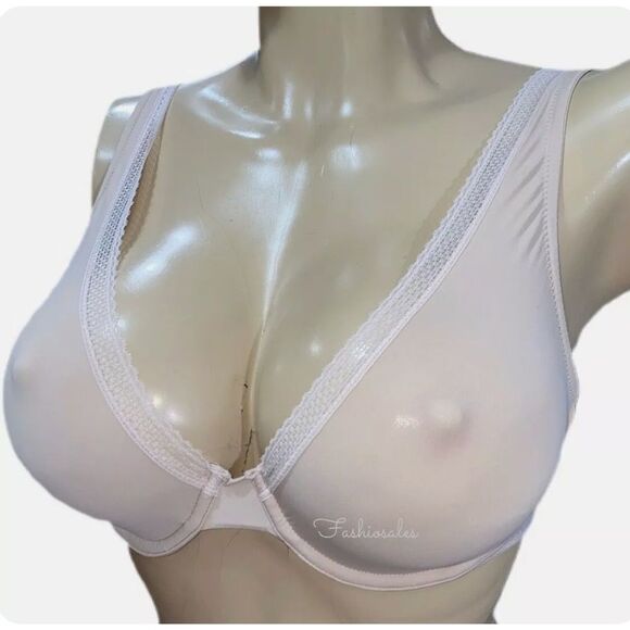 Victoria’s Secret Unlined Demi lightweight Sexy Sheer Mesh bra Beige - Picture 1 of 3